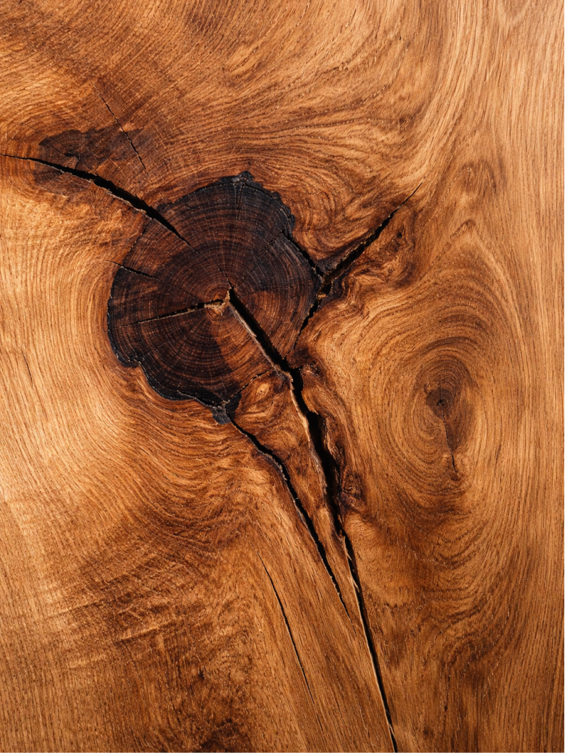  Detail Epoxidharz-Inlay in Wildeiche – Couchtisch Stern von Möbelloft