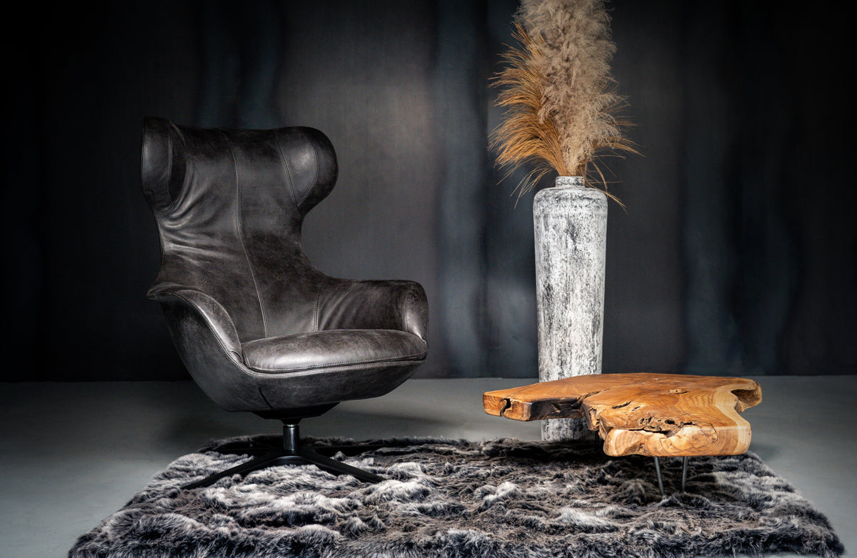 Sessel OHIO – Moderner Leder-Cocktail Chair mit Komfortdrehung